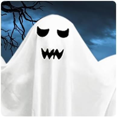 4 Pack Halloween Hanging Ghosts, 27.5 Inch with Light Up Ghost Kit for Indoor Outside Ornaments, Spooky Yard Tree Halloween Decorations Outdoor, Party Décor