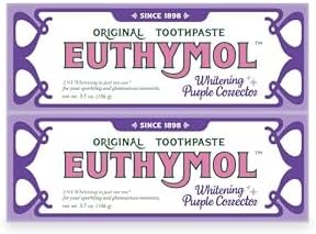 Euthymol Purple Whitening Toothpaste – for Yellow & Sensitive Teeth | Violet Tone-Up Formula, Instantly Brightens, 24H Stain Defense, Long-Lasting Fresh Breath (Pack of 2)