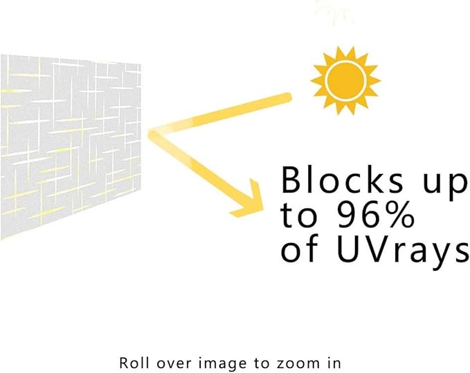 Finnez Frosted Window Film Non-Adhesive, Frosting Privacy Film for Glass Windows, Self Static-Cling Decorative Window Cling for Home Office UV Protection Cross Pattern 11.8 x 78.7 inches