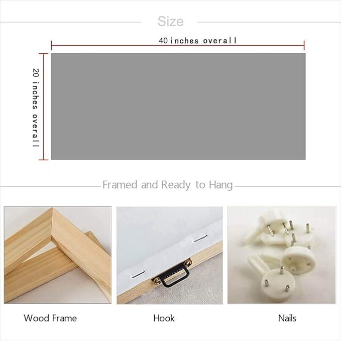 Arjun Abstract Wall Art Geometric Canvas Circle Block Painting Modern Grey Brown Picture, Large Size Simple Artwork Ready to Hang Framed for Bedroom Living Room Bathroom Home Office Wall Décor 40"x20"