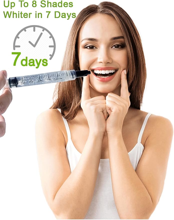 Bright White Smile 35% 10 Pack Teeth Whitening Gel Refills Bleaching Gel, No Sensitive Teeth Whitener, Great for Sensitive Tooth Whitening, Works with Teeth Whitening LED Light and Trays (10 X 3ML)