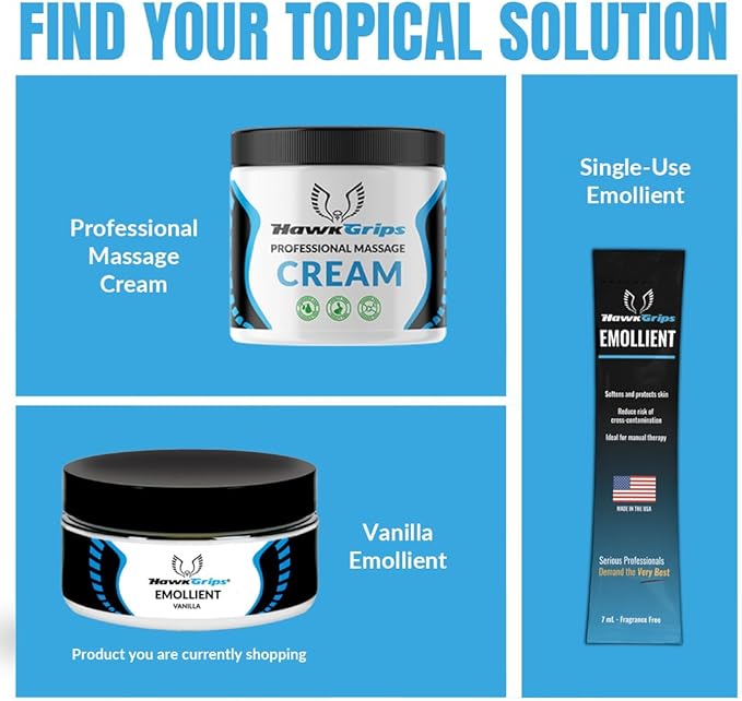 8oz Massage Emollient, Vanilla, Emollient for IASTM and Massage, Soft Tissue Mobilization & Lubrication for Massage Therapy, Shea Butter, Oil Based, Vegan, Cream Alternative, Pack of 1