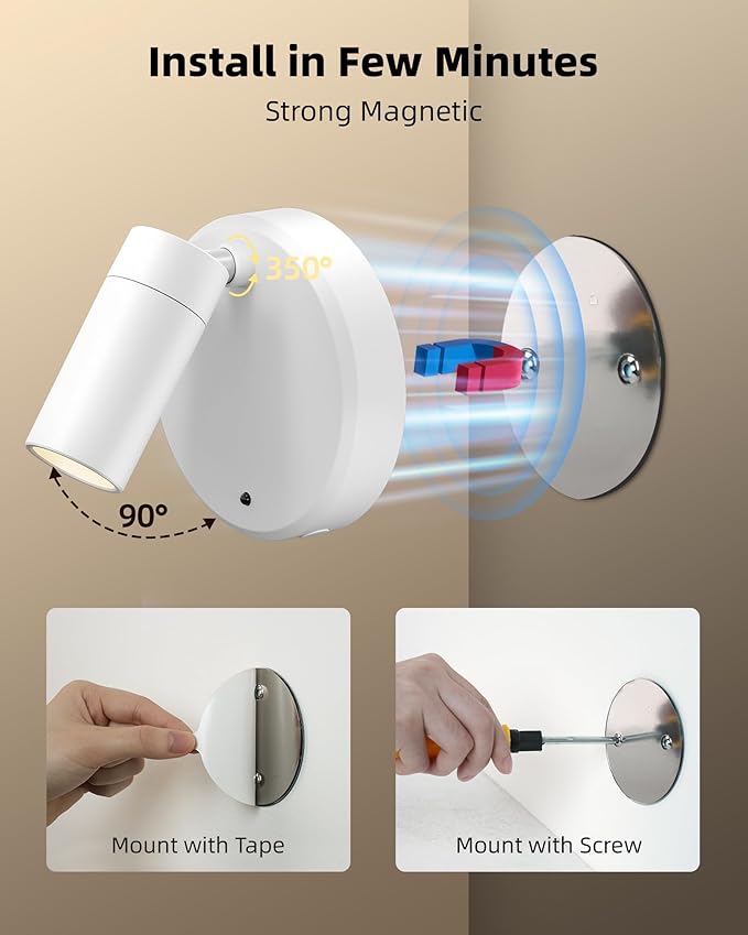 EZVALO Spot Lights Indoor,5500mAh Rechargeable Plants Spotlights with Remote,Wireless Mini Art Accent Spot Lights with Timer&Dimmable, 3CCT, Uplights Indoor for Plants,Display,Artwork(4Pack-White)