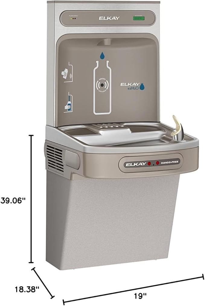 Elkay LZO8WSLK EZH2O Bottle Filling Station and Cooler, Light Gray Granite