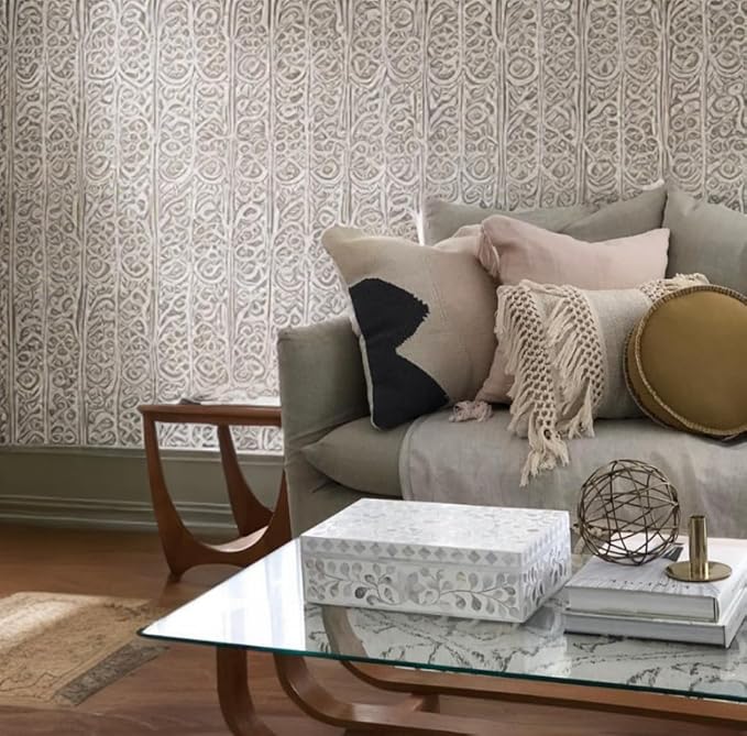 Decorative Storage Box Of Mother Of Pearl Inlay Floral Design Wooden Storage Box For Home Decoration For Living Dining & Bedroom (White_12x8x5 inch)