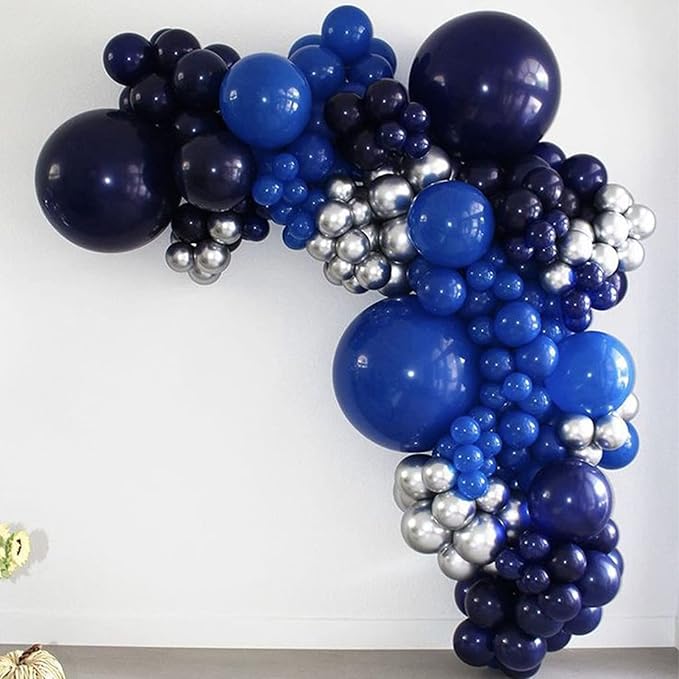 130pcs Navy Blue Balloons Different Sizes 18" 12" 10" 5" Dark Blue Balloons for Birthday Graduation Baby Shower Anniversary New Year Party Holiday Decorations