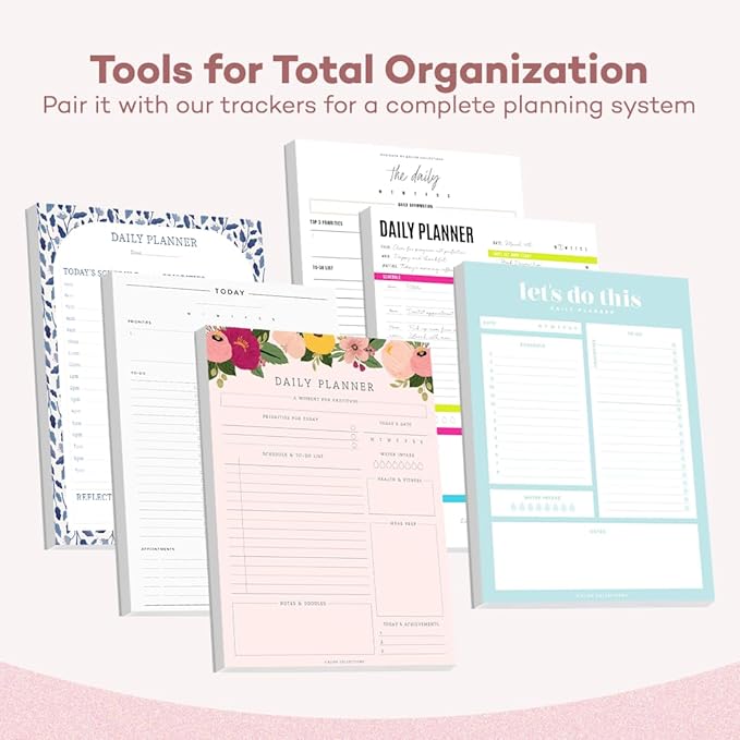 Bliss Collections Daily Planning Pad, To Do List Notebook - Undated Tear-Off Sheets Notepad - Work Calendar, Organizer, Scheduler for Goals, Tasks - Daily Planner (Floral), 8.5" x 11", 50 Sheets