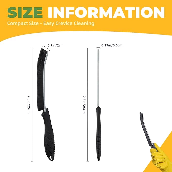 Cleaning Brush, 5 Pcs Hard Bristle Crevice Cleaning Brush, Grout Brush, Scrub Brush for Tile Grout Crevice, Gap Cleaning Tools for Bathroom Kitchen Toilet Window Track (5, Black)