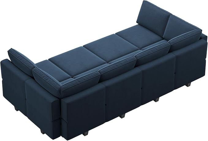 Belffin Modular Sectional Sofa with Storage Chaises Sectional Sleeper Sofa Couch 8 Seat Sectional Bed Blue