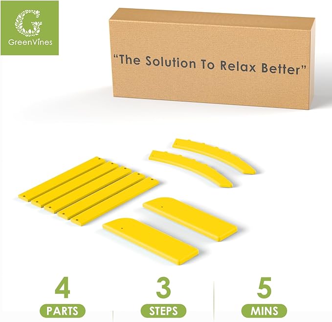 GREENVINES Adirondack-Ottoman | Set of 2 | HDPE Plastic | Outdoor Footrest | All Weather | Foot Rest | Foot Stool | Yellow | for Adirondack Chair | for Patio Backyard Pool