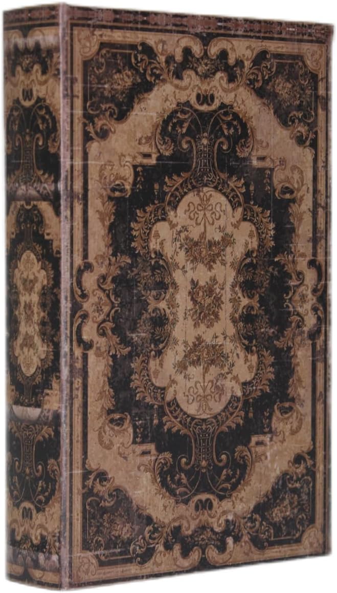 Decorative Storage Box for Home Decor - Vintage Faux Wood Book Box with Magnetic Lock, Hidden Jewelry & Remote Storage, Coffee Table Books Decor, Shelf Decor Accents (M Size, 10.2") -5-05