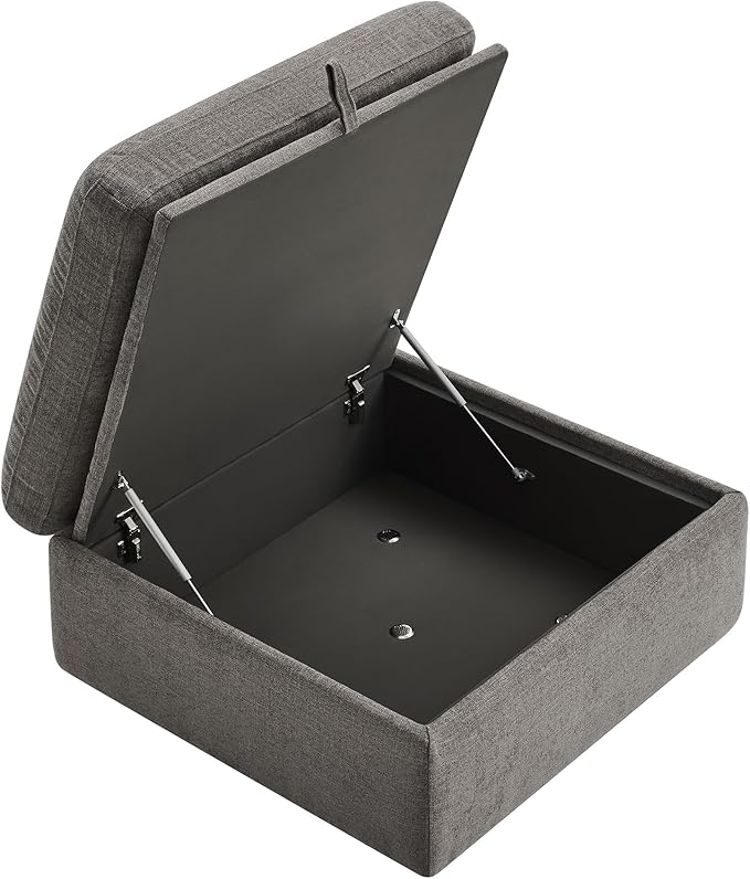 CHITA Modular Sectional Sofa, FSC Certified L Shaped Couch with Reversible Chaise, Modular Sectional Couch for Small Space, 78 Inch Width, 3 Seat Modular Sofa with Storage Ottoman, Grey