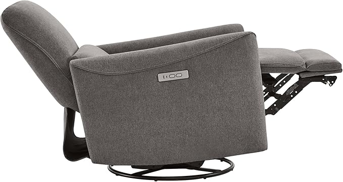 CHITA Power Recliner Chair Swivel Glider, FSC Certified Fabric Living Room Reclining Sofa Chair with Lumbar Support, Metal Grey