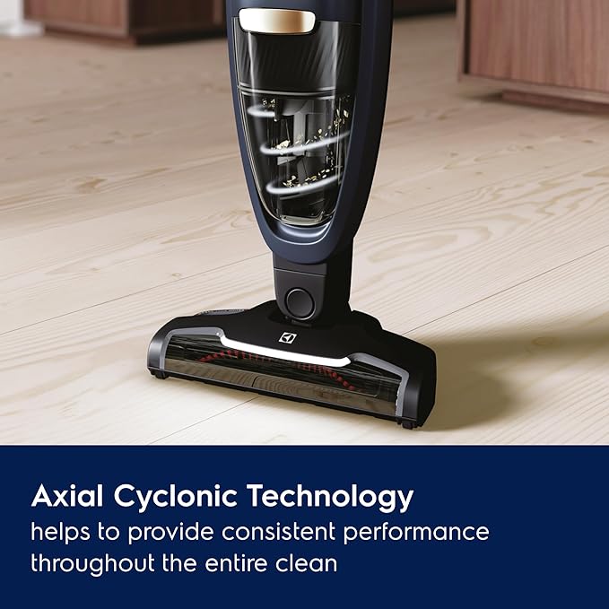 Electrolux WellQ7 Cordless 2-in-1 Vacuum with High Suction Power and 5-Step Filtration System, 50-Minute Run Time, 2 Power Modes, Denim Blue