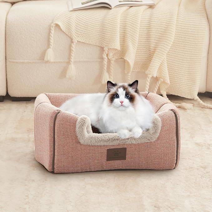 Cat Bed for Indoor Cats - Cat Cave Cat House Cats Tent with Removable Washable Cushioned Pillow, Soft and Self Kitten beds