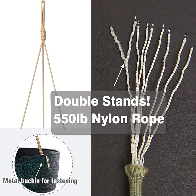 12 Inch 2 Pack Large Hanging Planters for Indoor Outdoor Plants, Plastic Hanging Basket Pots for House Plants Flowers, Black Speckles