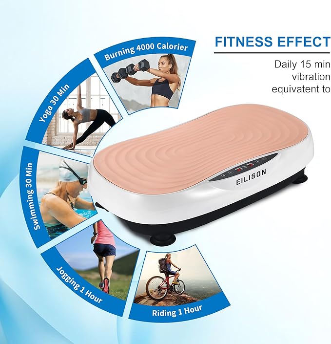 EILISON Glory Vibration Plate Exercise Machine - Whole Body Workout Vibration Fitness Platform Equipment for Home & Travel Workout, Weight Loss, Toning & Wellness