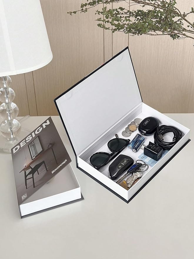 Decorative Storage Book Box – Hidden Storage for Remote Controls, Keys, and Small Items – Elegant Home Decor for Living Room, Bedroom, Coffee Table – Modern Style Faux Book Organizer (Welcome Home)