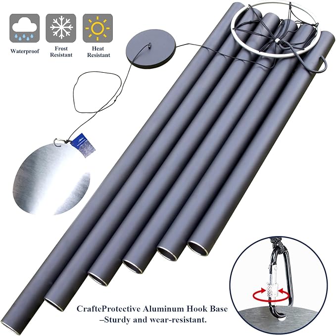 ASTARIN 90 Inch Wind Chimes for Outside with Precision Tuned, Extra Large Handcrafted Wind Chimes Outdoor Bass Tone for Patio, Backyard, Garden, and Outdoor Decor,Black