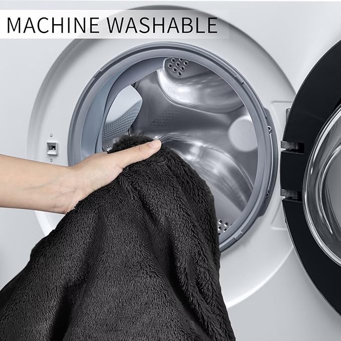 Bean Bag Chair for Adults 4FT,Soft Removable Cover for Teens/Girls Bedroom,Fluffy Giant Round Floor Beanbag Lounger Chairs (No Filler,Black)