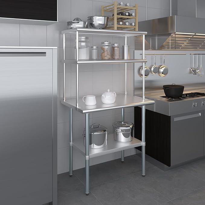 AmGood Double OverShelf Stainless Steel NSF - Many (36" Long x 18" Deep)