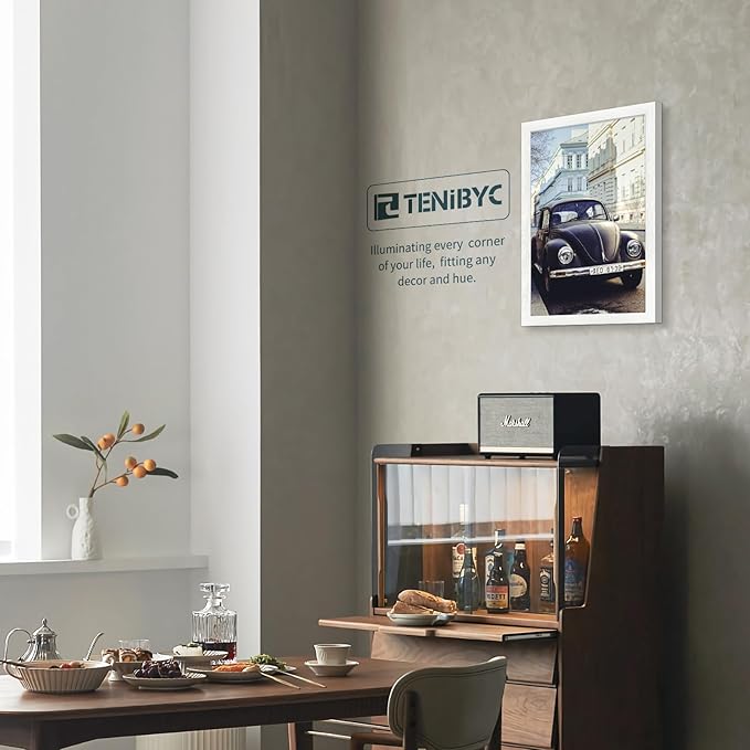 13x19 Picture Frame 3 pk, Textured White Solid Wood Poster Frame, HD Tempered Glass, Wall Gallery Frame