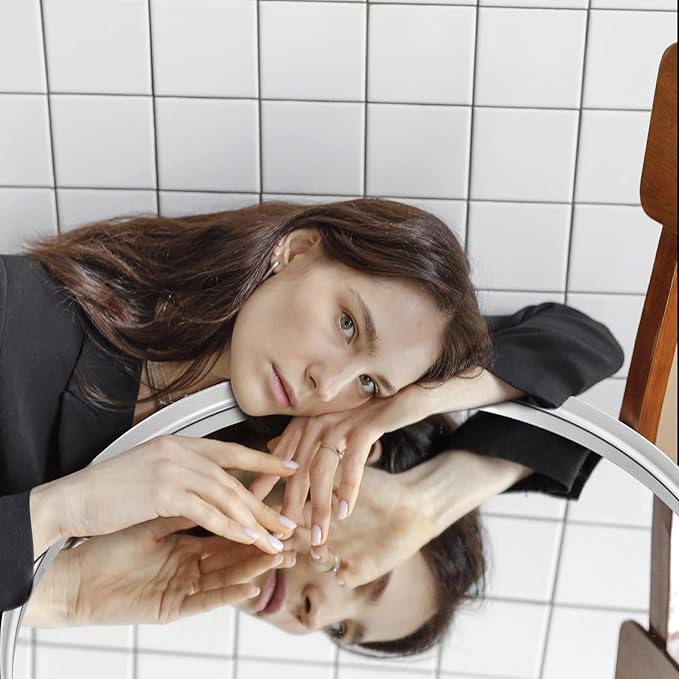 48 Inch Round Bathroom Mirror - Wall Mounted Circle Mirror with Metal Frame, Modern Mirror Suitable for Bathroom, Vanity, Entryway, Living Room, Wall Decor,Silver