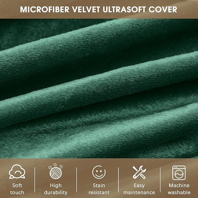 Bean Bag Chairs for Adults - Memory Foam Furniture BeanBag Chair - Kids/Teens Sofa with Soft Micro Fiber Cover - Round Fluffy Couch for Living Room Bedroom College Dorm - 3 ft, Green