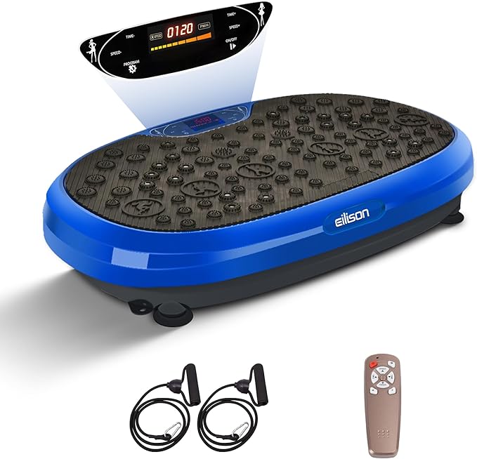 EILISON FitMax 3D XL Vibration Plate Exercise Machine - Whole Body Workout Vibration Platform w/Loop Bands - Lymphatic Drainage Machine for Weight Loss, Shaping, Wellness, Recovery
