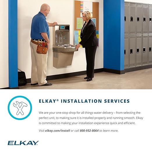 Elkay EZO8 8 GPH ADA Wall Mount Single Level Hands Free Water Cooler - Light Gray Granite