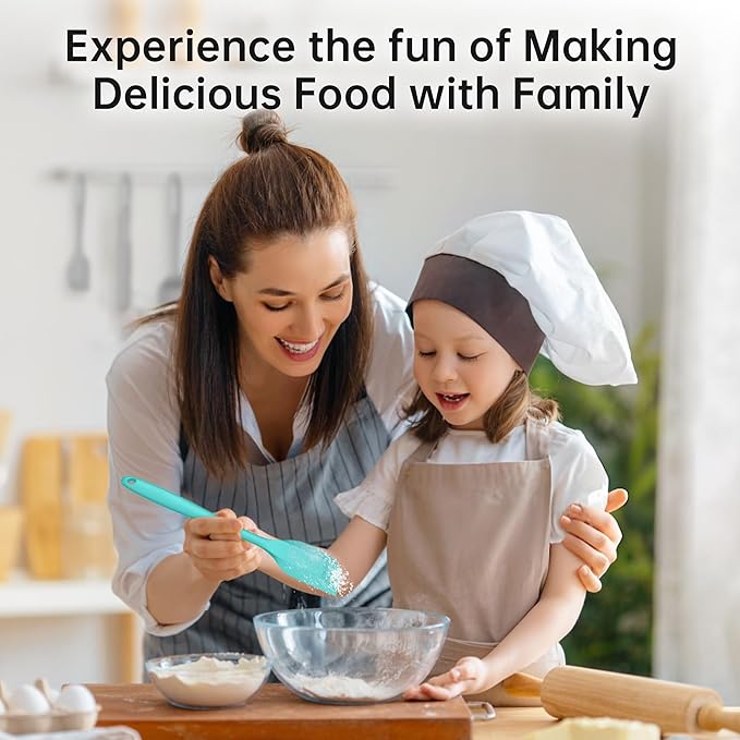 Barsone 5-Piece Silicone Spatula Set( Heat Resistant 446°F Food Grade BPA Free, Nonstick Cookware Safe Dishwasher Safe Kitchen Tools for Baking, Cooking, Stirring, Blue)