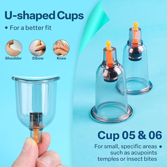 Cupping Kit for Massage Therapy, Silicone Physical Chinese Therapy Cupping Set at Home, Professional Muscle Cupping Tool with Pump & Vacuum Cups for Cellulite Reduction