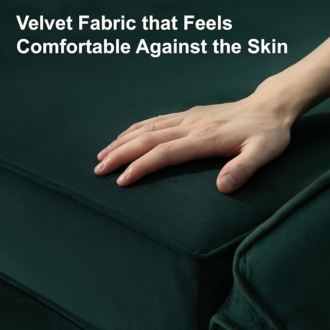 Belffin Storage Ottoman Module for Modular Sectional Sofa Square Seat Cube Velvet Foot Stool Green