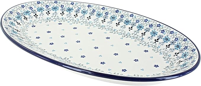 Blue Rose Polish Pottery Celeste Oval Platter