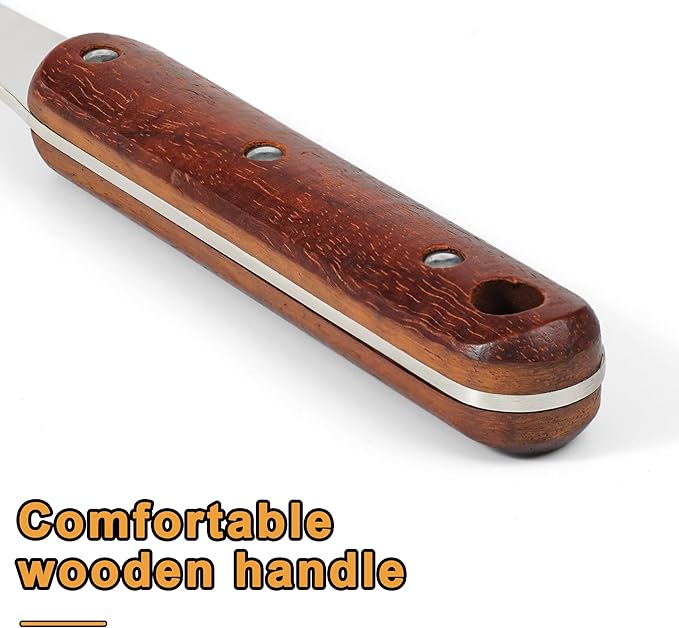 FJNATINH Stainless Steel Wok Spatula,Slotted Spatulas,Ladle,Skimmer Ladle Tool Set,Mirror Polished Cooking Utensils Kitchen Cookware, Pack of 4,Sliver