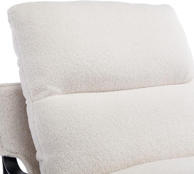 DUOMAY Modern White Sherpa Accent Chair, Comfy Lounge Lazy Chair with Metal Leg, Mid-Century Corner Arm Chair for Living Room Bedroom Office Apartment