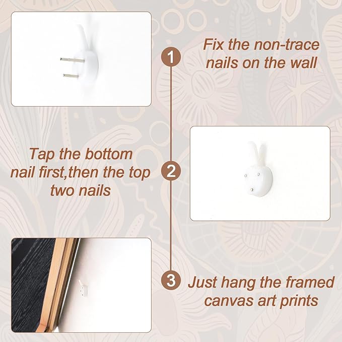 Aurlan Burnt Orange Wildflowers Botanical Wall Art Set(16"x24"), 3 Pieces Abstract Floral Blossom Framed Canvas Artwork, Large Mid Century Modern Boho Nature Wall Decor for Office Bedroom Living Room