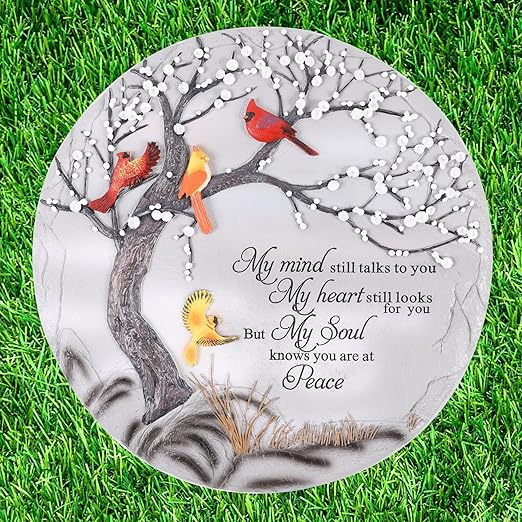 Cardinal Memorial Graden Stones, Garden Stones in Memory of Loved Ones, Memorial Gifts for Loss of Mother Father, Memorial Stepping Stones for Outdoor Decor, Memorial Gifts