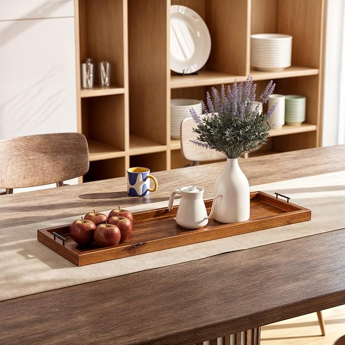 Acacia 36 Inch Extra Large Charcuterie Board with Cheese Knife Set of 4 - Acacia Wood Serving Tray with Handles, Long Charcuterie Board, Large Charcuterie Boards for Party, Wooden Cheese Board