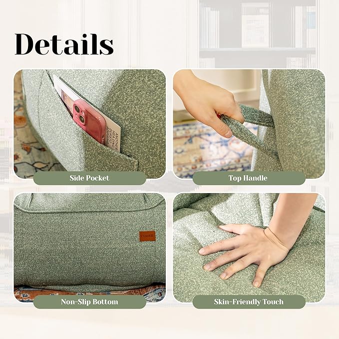 Bean Bag Chair with Filler, Bean Bag Sofa Chair with Tufted Soft Armrests Plush Lazy Sofa Comfy Chair,Large BeanBag Chair for Adults in Livingroom, Bedroom