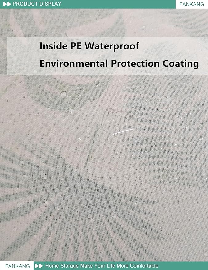 FANKANG Storage Bins, Nursery Hamper Canvas Laundry Basket Foldable with Waterproof PE Coating Large Storage Baskets for Kids Boys and Girls, Office, Bedroom, Clothes,Toys(Rec-Leaf )