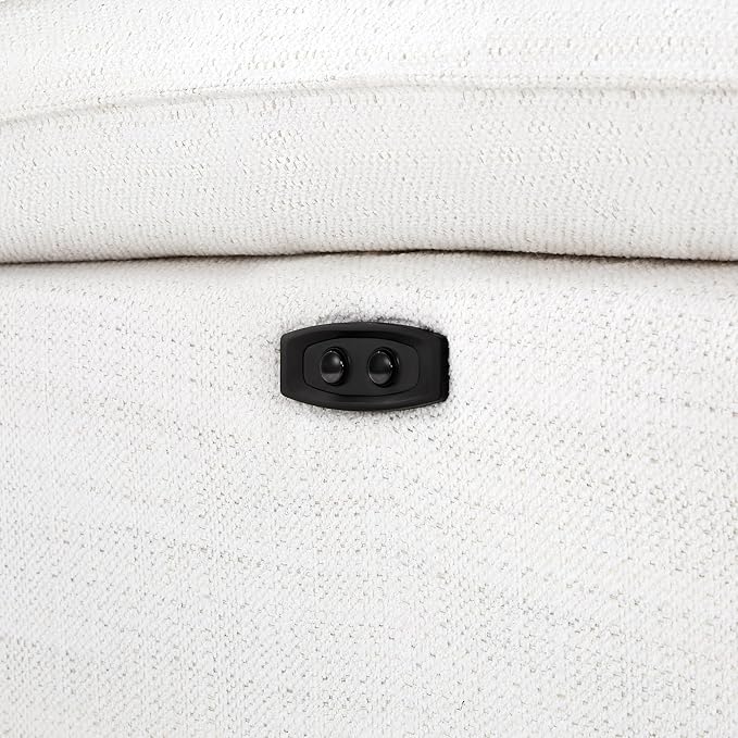 CHITA Power Sectional Down Filled Corner Sofa, Comfty Feather V Shape Power Modular, FSC Certified Modern Cloud Couch with Electric Footrests, 107 inch Width,5 Seat Sofa, Cream