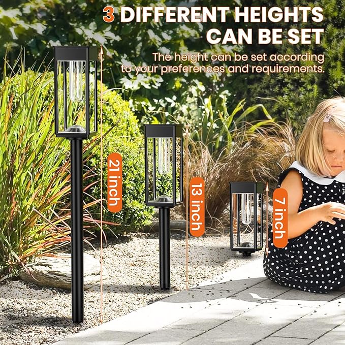 6 Pack Super Bright Solar Lights Outdoor,Solar Pathway Lights Outdoor,IP65 Waterproof Solar Garden Lights Solar Powered Landscape Lighting for Yard Patio Walkway Driveway Pathway (Warm White)