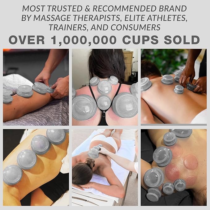 8 Edge Cups Silicone Cupping Therapy Set Professional Massage Cupping Cups for Cupping Therapy Cupping Kit for Massage, Myofascial Release, Cellulite Reduction (Lure Clear)