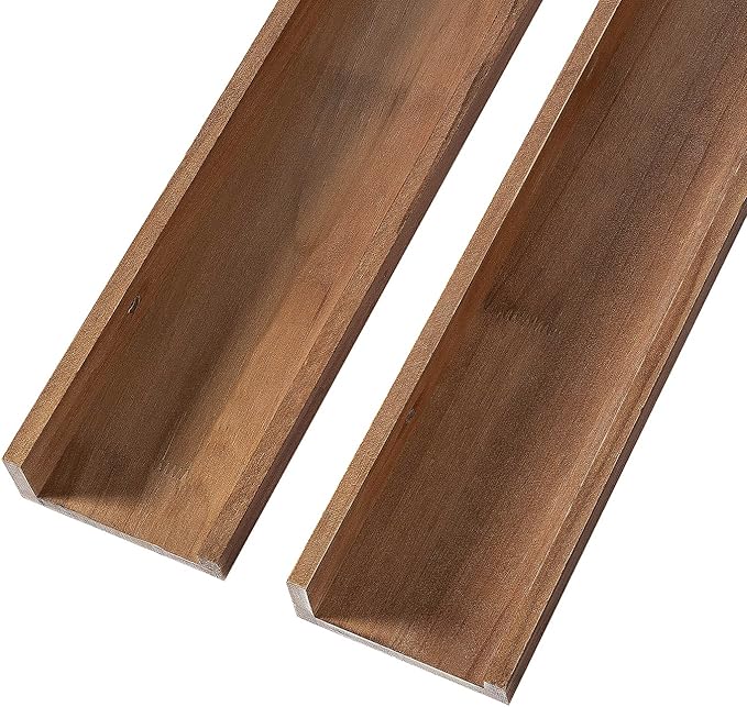 AZSKY Floating Nursery Book Shelves Light Fair Pale Walnut Rustic Picture Photo Ledge Shelves Wall Mounted Wooden Display Shelf for Bathroom Bedroom Kitchen 24 Inch Wall Shelves a Set of 2