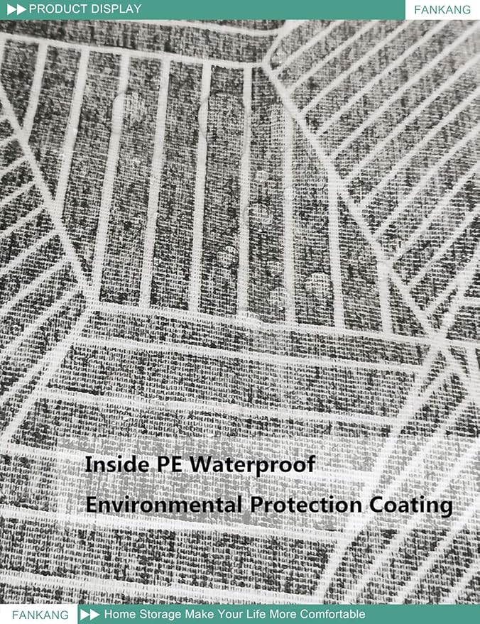 FANKANG Storage Basket,Nursery Hamper Canvas Laundry Basket Foldable with Waterproof PE Coating Storage, Office, Bedroom, Clothes,Toys (Rec-Black Cube)