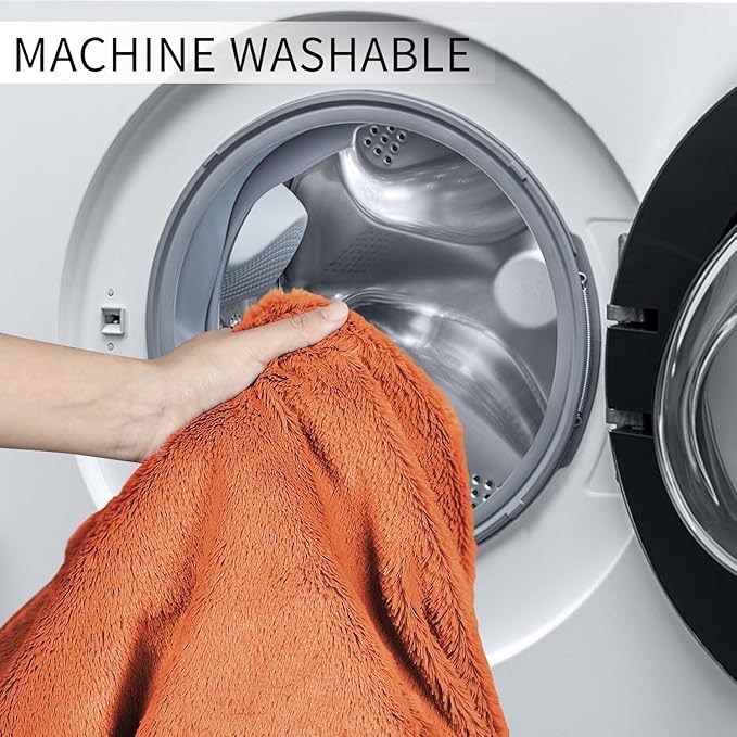 Bean Bag Chair for Adults 5FT,Soft Removable Cover for Teens/Girls Bedroom,Fluffy Giant Round Floor Beanbag Lounger Chairs (No Filler,Orange)