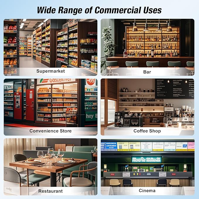 Commercial Beverage Refrigerator, 24 Inch Beverage Fridge, 15 Cu. Ft. Drink Fridge, Display Refrigerator Glass Door, Commercial Display Fridge with Customizable Light Box for Shops, Restaurants, Bars