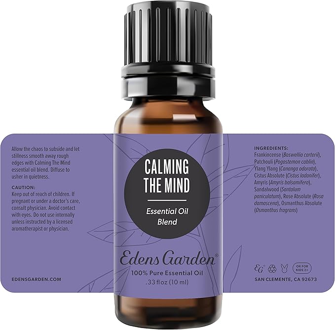 Edens Garden Calming The Mind Essential Oil Blend, 100% Pure & Natural Best Recipe Therapeutic Aromatherapy Blends- Diffuse or Topical Use 10 ml