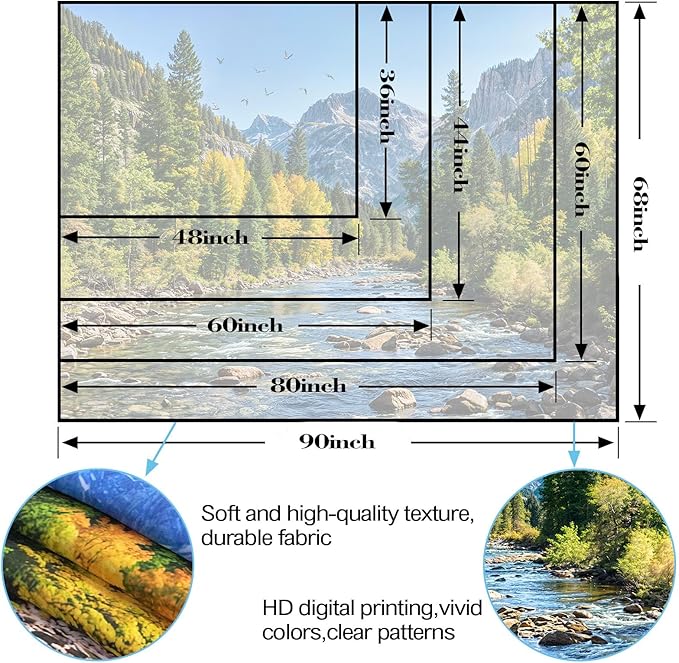 AMM Nature Forest Mountain Tapestry Green Pine Tree Tapestry for Bedroom Aesthetic Flowing River Landscape Tapestries Wall Hanging Bird Decor for Living Room Classroom Dorm Office